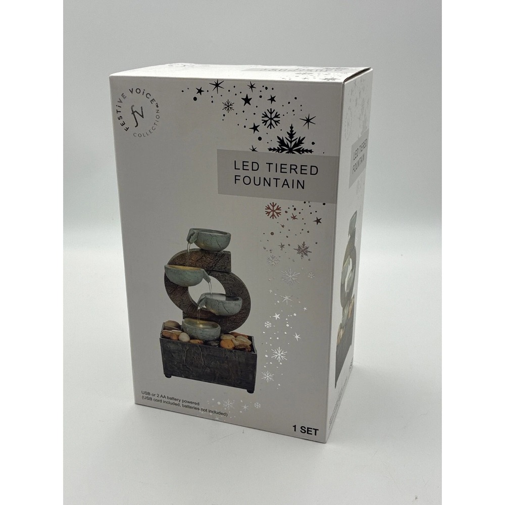 Festive Voice - Tabletop Led Tiered Fountain  (8.5"×6"×4") BRAND NEW